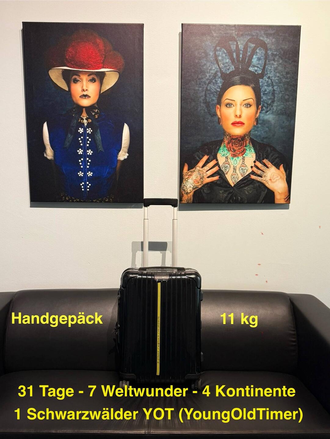 Der Koffer ist gepackt! 1 Koffer für 1 Reise! Nur Handgepäck.