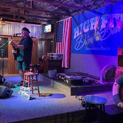 Sticky Tim socks it to 'em at the High Five Dive Bar on Water St in Apalachicola