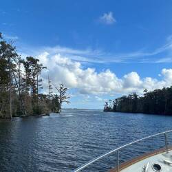 Peaking out of the Gulf County Canal onto Lake Wimico
