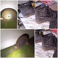 Lehmige Wieser und schwerer Camper...keine gute Mischung...