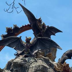 Batty. The statue near the temple with the bats.