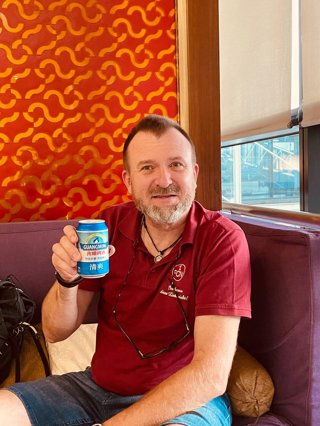 Departure beer at the airport in Shanghai