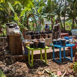 Women making our lunch in a banana plantation
