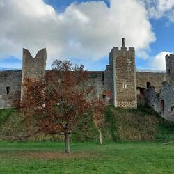 View of Framlingham Castle from the meadow on the other side