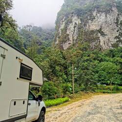 Blick vom Stellplatz Therme