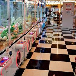 These 'grab-it' vending game rooms were everywhere.