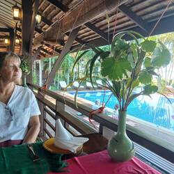 Breakfast overlooking the pool