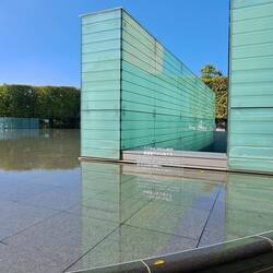 Sculpted basin: monument to those who needed water after the explosion.