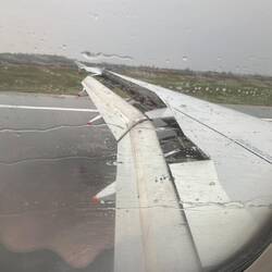 I love watching the flaps come out we we land.