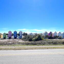 Beach houses along the St Georges Island seafront