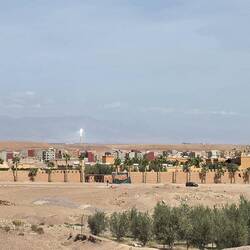Quarzazate film studios planted in the middle of the desert.