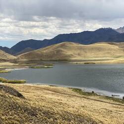 Just over the pass the first view of our lake