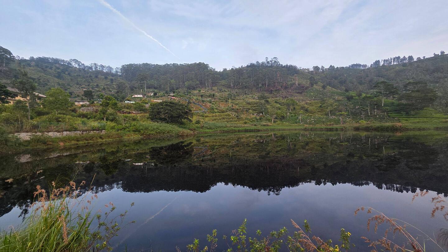 Morgendliche Stille liegt über dem See