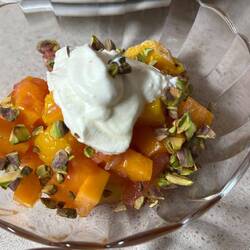 Mango, papaya, grapefruit, roasted pistachios