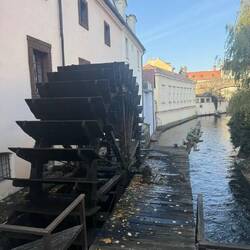 Devils inlet with water wheel from a 13th century mill - largest in Europe