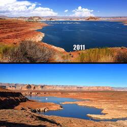 Der Standpunkt ist nicht der Gleiche (wegen Sperrung) Aber der Wasserstand ist gut vergleichbar