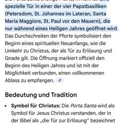 2025 ist Heiliges Jahr! Die Porta Santa ist geöffnet! Der Weg ist bereit zur Absolution aller Sünden