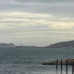Unser Schiff im Hafen von Portland