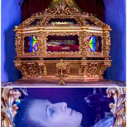 The wax model of St Faustus the Martyr ... in the crypt of San Giorgio — Cannero, Italy.