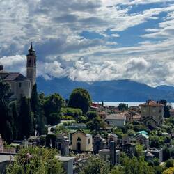 Our first glimpse of Cannero Riviera, Italy.
