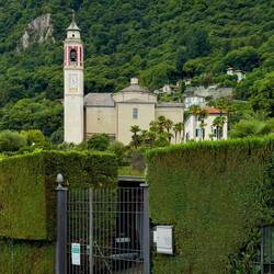 Chiesa di San Giorgio from a residential street — Cannero Riviera, Italy.