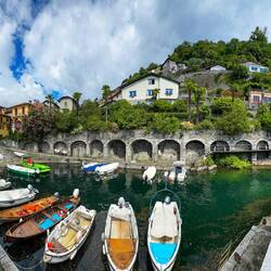 The Old Port dates back to the 19th century — Cannero Riviera, Italy.