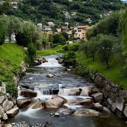 Cannero Creek from the bridge — Cannero Riviera, Italy.