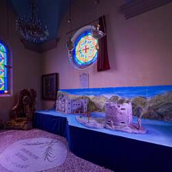 Model of the Castelli di Cannero ... in the crypt of San Giorgio — Cannero, Italy.