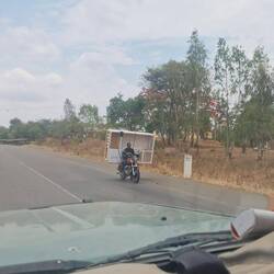 Möbelpacker im Gegenverkehr