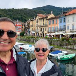 Charming Italian town ambiance from the marina — Cannobio, Italy.