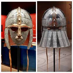 High Hall exhibition; the iconic helmet found on the boat