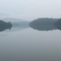 Looking out towards the mountains barely seen in the mist