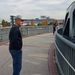 This is cool: a circular walkway for pedestrian crossing!