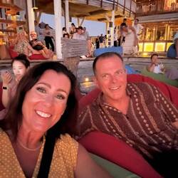 Movie time! I actually put on makeup! But still opting for natural fuzzy hair ... island life.