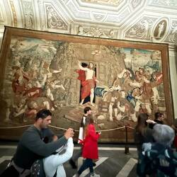 Riesige Wandteppiche zierten hier die Wände.