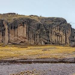 Vertical crystals of lava
