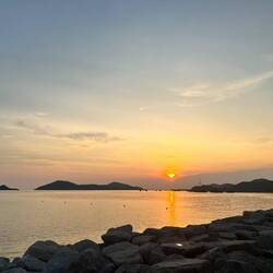 Am Strand zu Abend gegessen