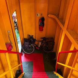 Maybe Thom getting some shuteye on the ferry over