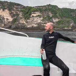 Heading from Manta Point to Crystal Bay took us along Nusa's dramatic cliffline