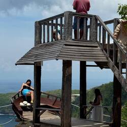 Selfie stations are everywhere - here at Paluang Cliff there's a boat with photographer platform