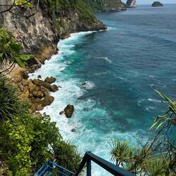 A tricky descent past a monkey guard revealed a stunning coastline.