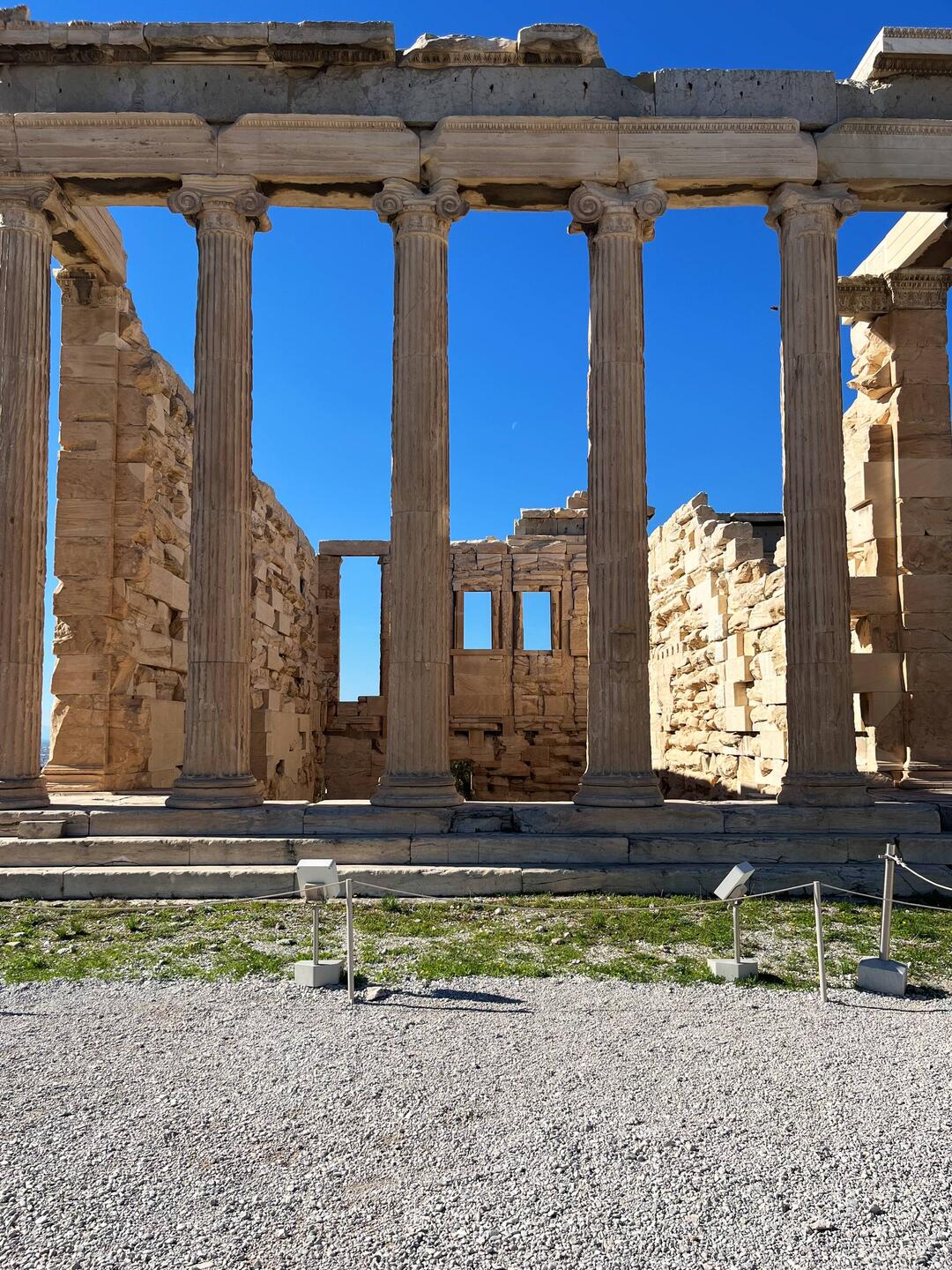 Old Temple and new moon