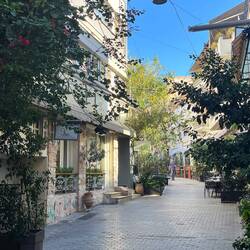 Our street without the restaurant tables