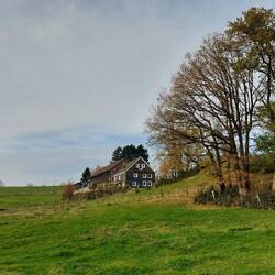Hier und da ein Bauernhof.