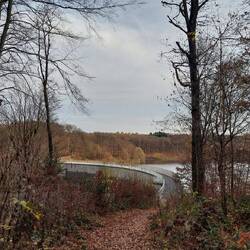 Die Staumauer mit drei Meter hohem Schutzzaun!☝️