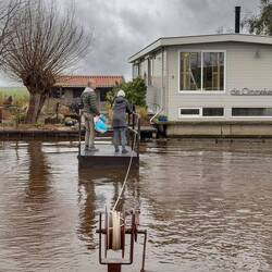 Ferry system to get to the front door for a house across the canal at Broek in Waterland.