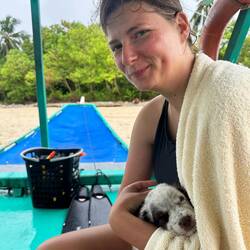 Zwei Welpen wurden wegen Unterernährung mit nach Port Barton genommen. 🥹