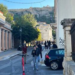 Old street with marble guttering