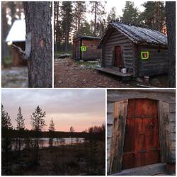 Hütten mitten im Wald...aber eine korrekte Kennzeichnung muß sein ;-)
