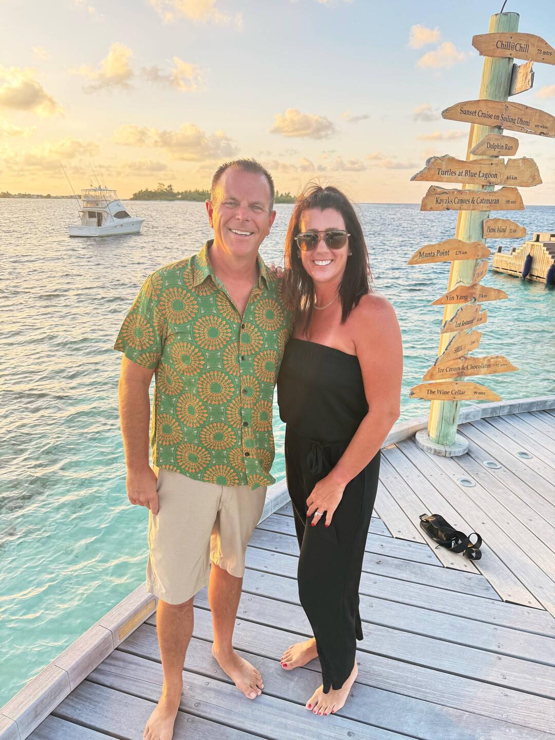 Sunset - Headed to "class" before dinner.